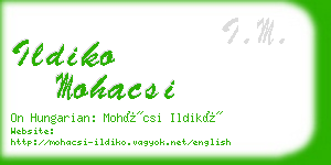 ildiko mohacsi business card